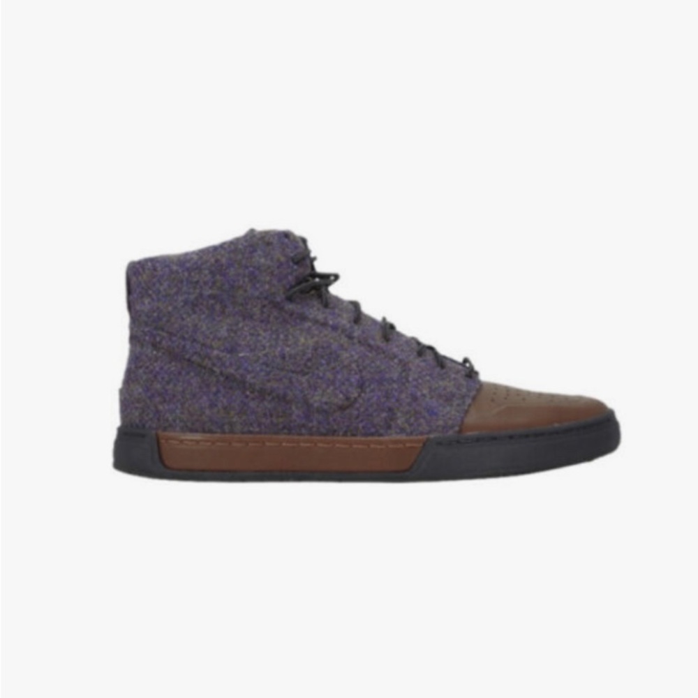 COPY - NIKE men’s Air Royalty x Harris Tweed - mid leather purple sneakers. Siz…